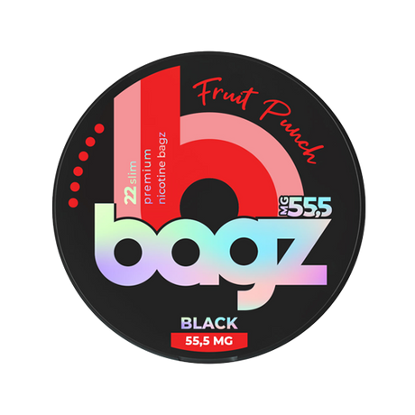 bagz fruit punch black 55.5mg nicotine pouches